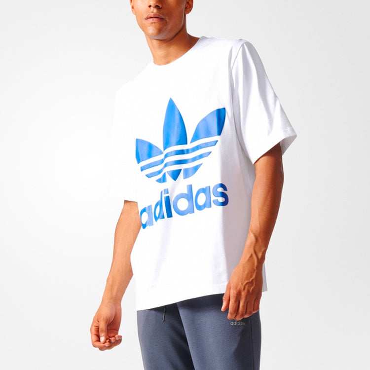 adidas originals Large Logo Printing Round Neck Short Sleeve White BK7174