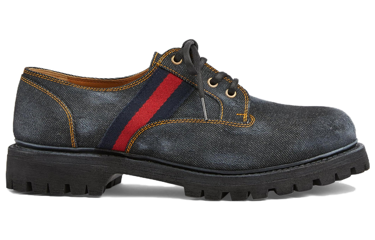 Gucci Denim Derby Shoes 'Navy' 761990-FACG0-1098