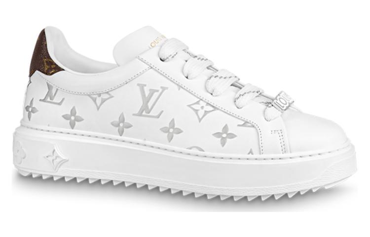 (WMNS) LOUIS VUITTON Time Out Sneakers 'White with Silver Monogram' 1AAJTY