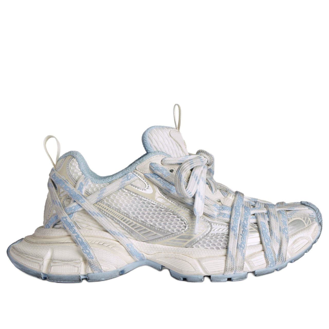(WMNS) Balenciaga 3XL Extreme Laces Logo Sneaker 'White Off White Light Blue' 825598W3XHL9949