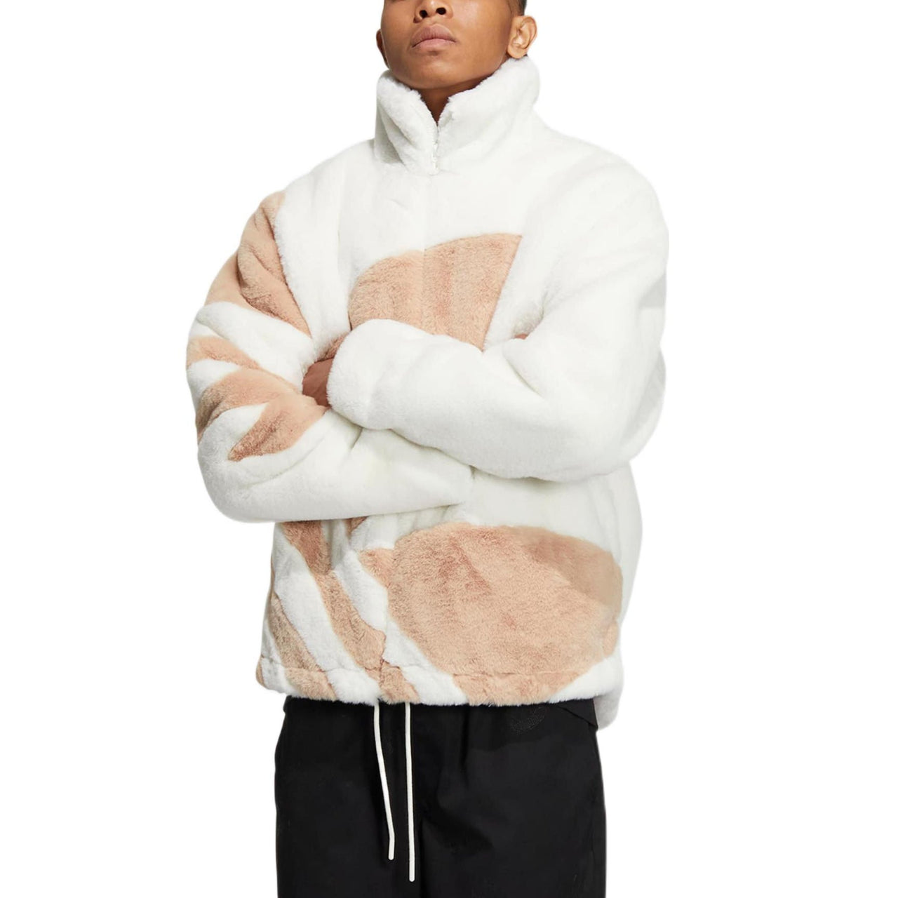 (WMNS) adidas Fur Track Jacket 'White Tan' HR3485