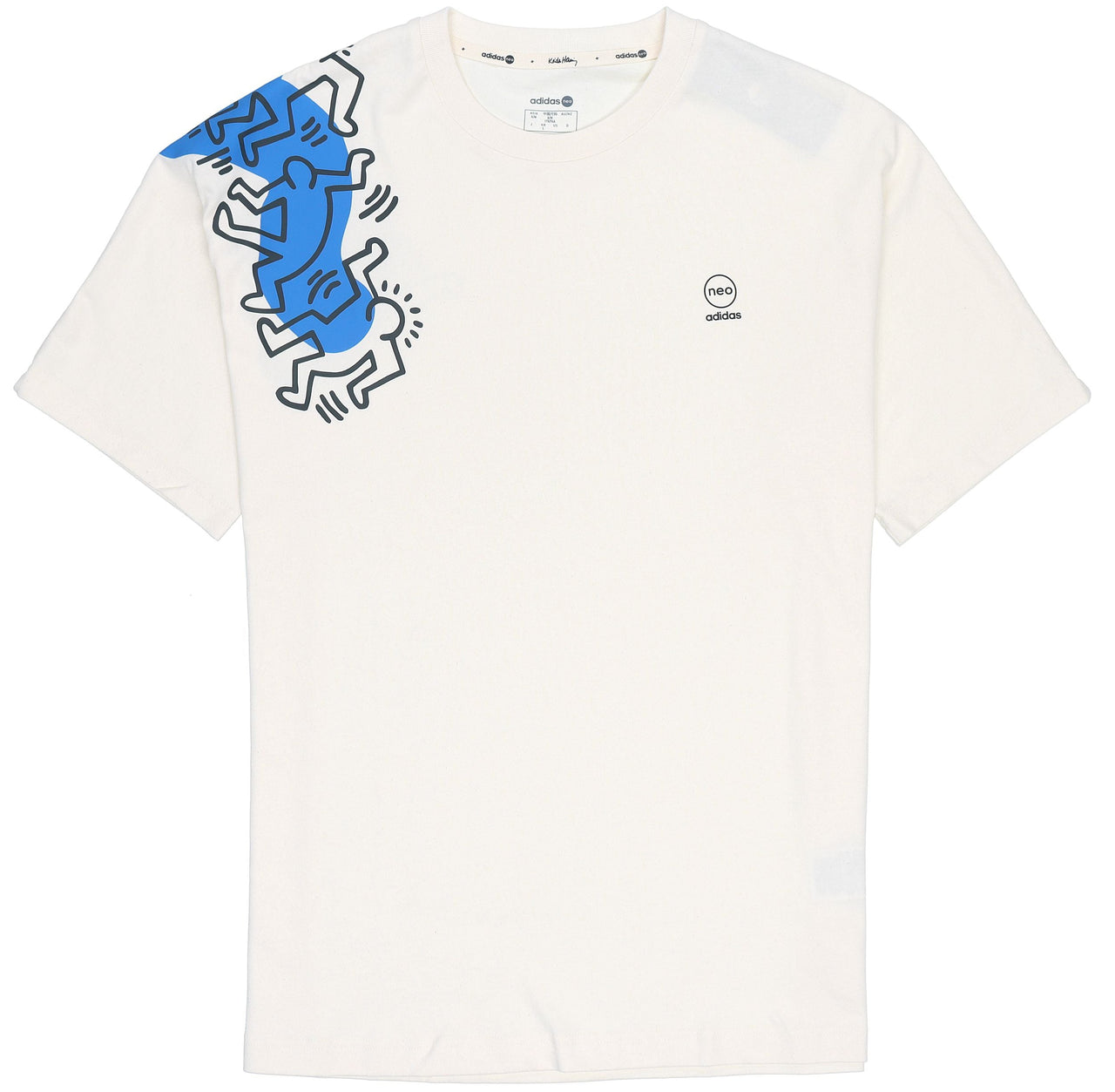 adidas x Keith Haring Crossover SS22 Cartoon Pattern Printing Round Neck Short Sleeve White HD7264