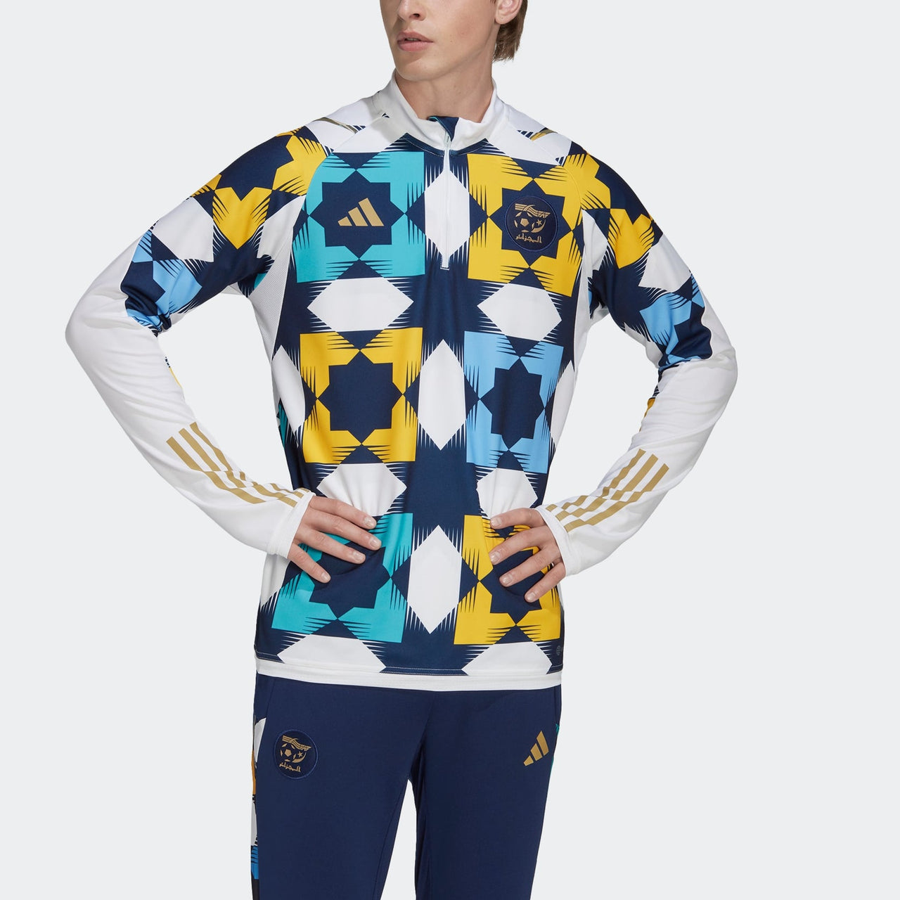 adidas Algeria Training Top 'White Navy Yellow' HF1461