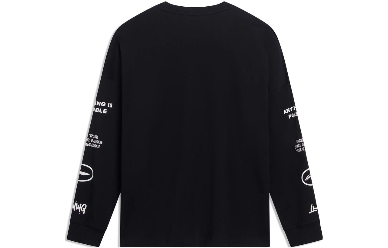 Li-Ning Anything Is Possible Graphic Long Sleeve T-shirt 'Black' AHST557-2