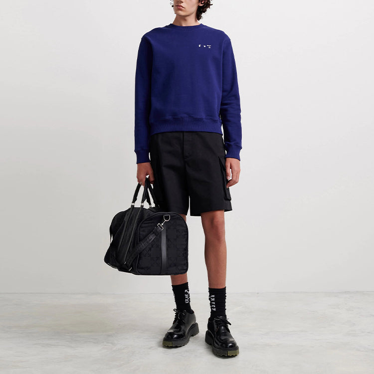 Men's Off-White FW21 Arrow Logo Round Neck Pullover Blue OMBA025F21FLE0074501