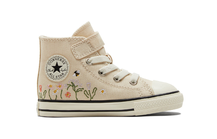 (TD) Converse Chuck Taylor All Star Easy-On High 'Embroidered Floral Print - Natural Ivory' A01617C