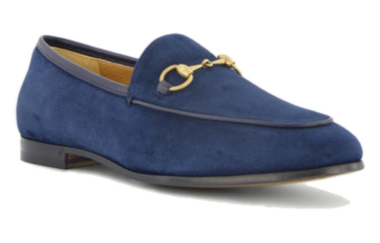 (WMNS) Gucci Jordaan Suede Loafers 'Blue' 404069-AABLH-4552