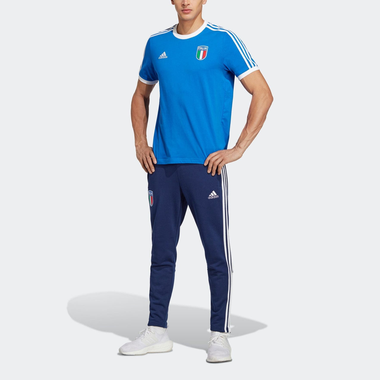 adidas Italy 3-Stripes Tee 'Blue' HT2185