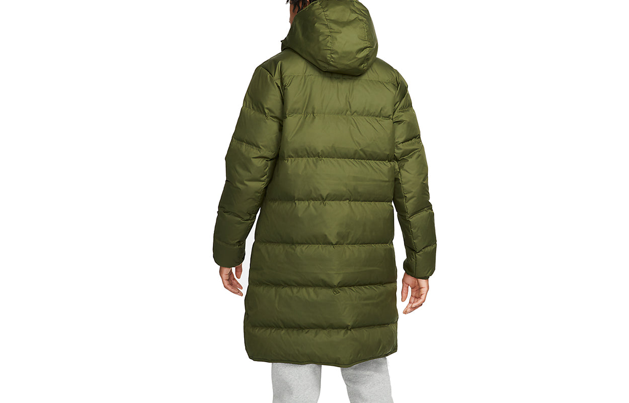 Nike Logo Sports Hooded Down Coat 'Military Green' DD6789-326