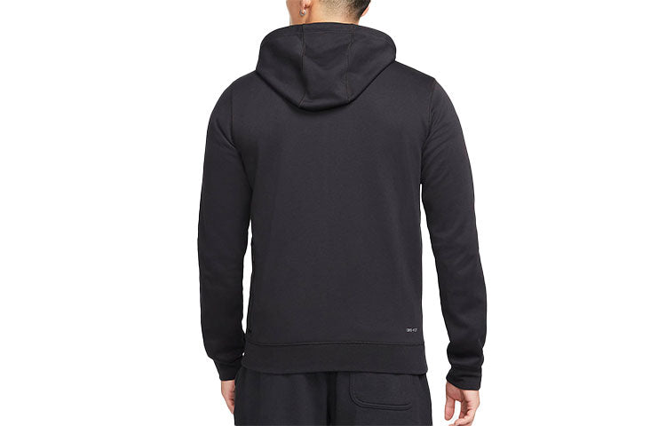 Air Jordan Casual Full-length zipper Knit Hooded Jacket Black DA9855-010