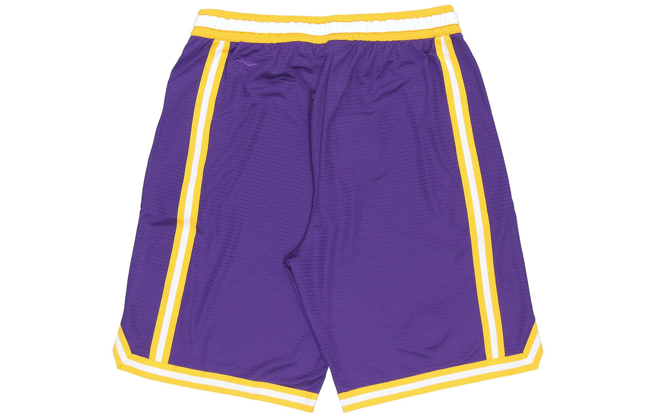 Li-Ning BadFive Quick Drying Basketball Shorts 'Purple Yellow' AAPR353-5