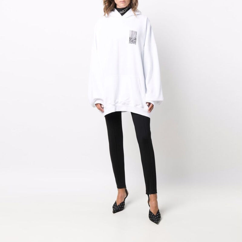 Balenciaga Barcode Cotton Hoodie 'White' 651799TKVE69040