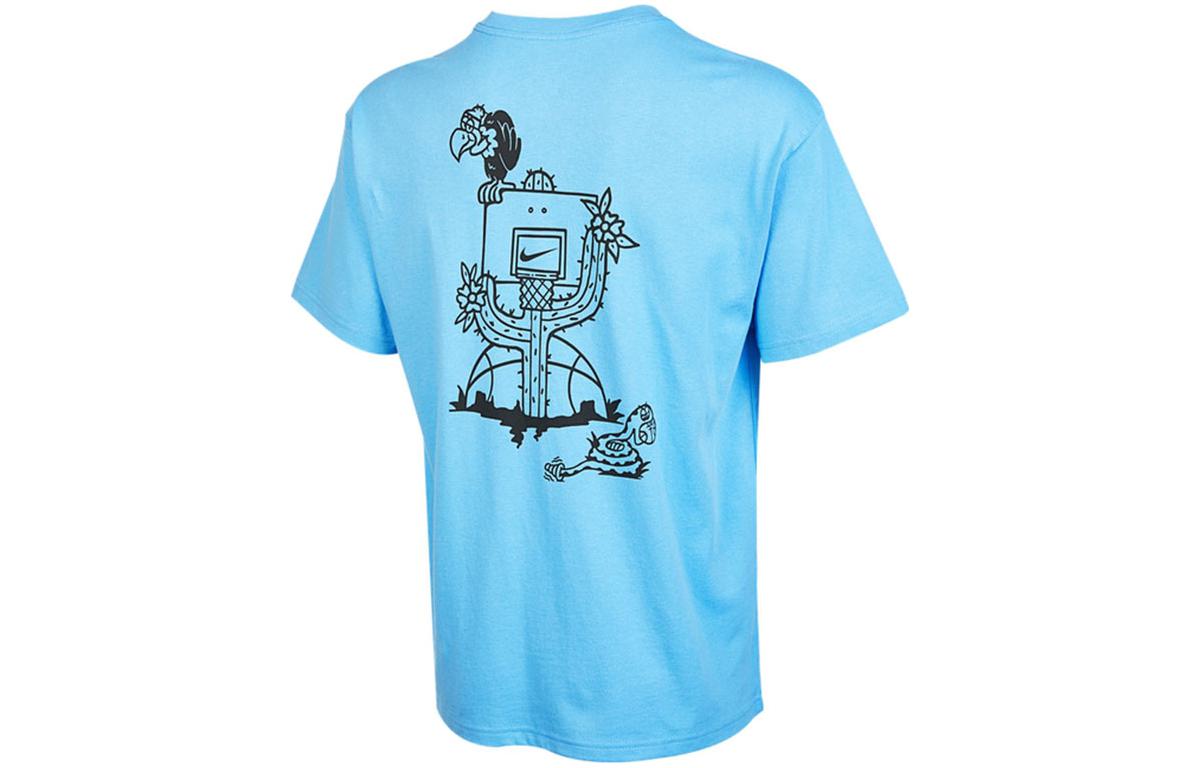 Men's Nike Cartoon Pattern Printing Casual Round Neck Short Sleeve Blue T-Shirt DR8915-412