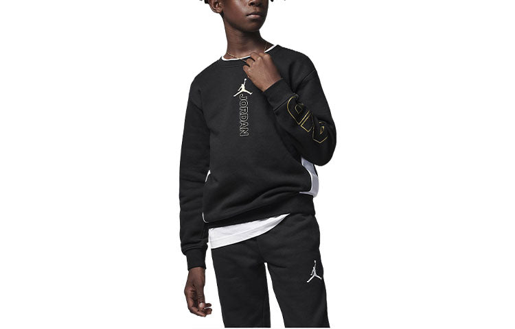 (GS) Air Jordan Air Holiday Shine Crewneck 'Black' FB9470-010