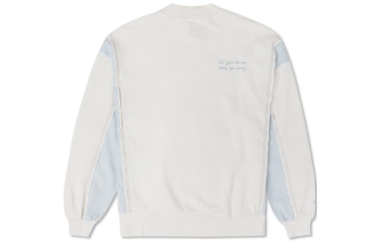 (WMNS) Converse Denim Patchwork Crew Sweatshirt 'White' 10025520-A01