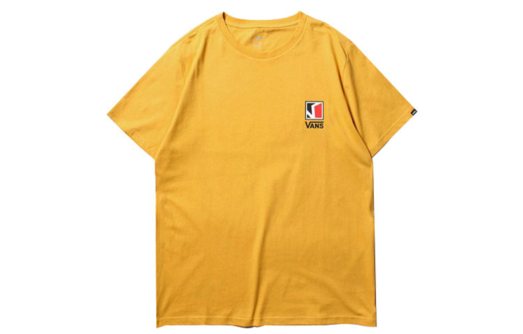 Vans Classic Logo Printing Short Sleeve Couple Style Yellow VN0A4P4G50X