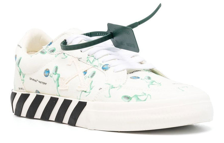 Off-White Vulc Low Canvas Alien Logo Applique 'White Green Black' OMIA085F22FAB0030155