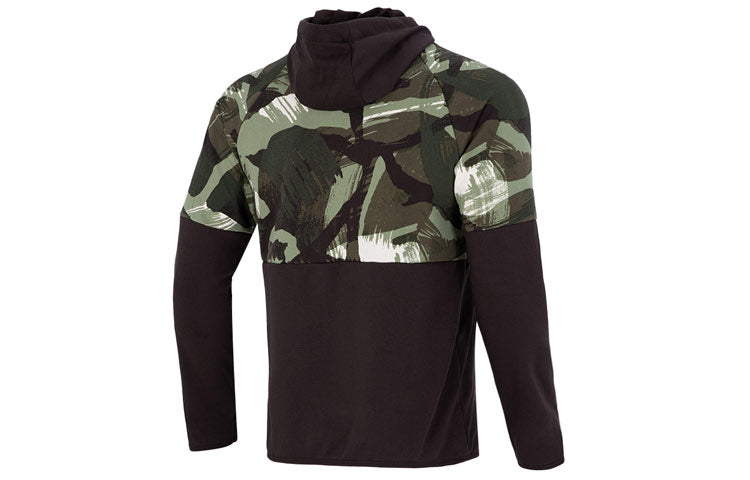 Men's Nike Dri-FIT Casual Splicing Camouflage Fleece Hooded Jacket Black DQ4791-220