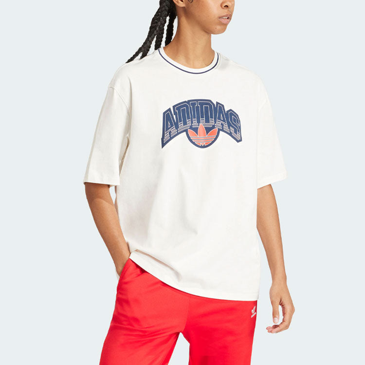 (WMNS) adidas Big Logo Graphic T-shirt Asia Sizing 'White' IU2491