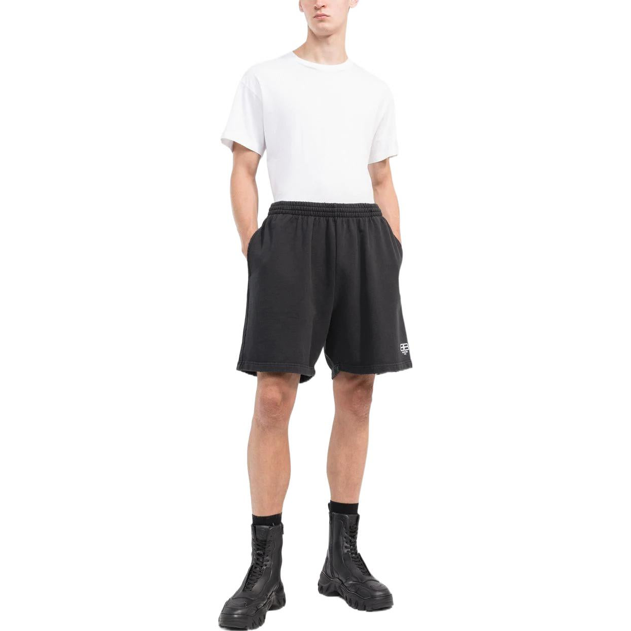 Balenciaga BB Paris Icon Sweat Shorts 'Black' 676137TMVG69034