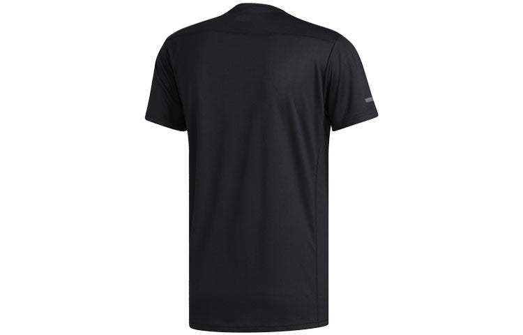 adidas Run It Tee M Logo Training Sports Short Sleeve Black FL6972