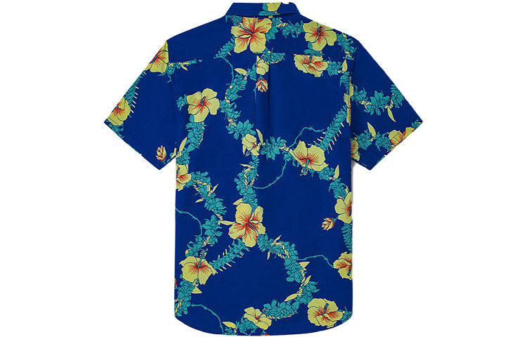 Vans Printing Short Sleeve Shirt Couple Style Blue Black VN0A5E6HZD1