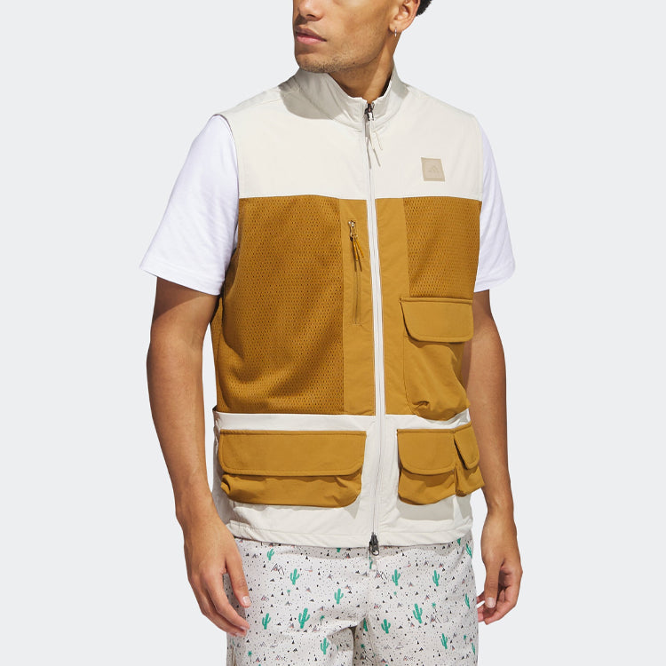 adidas Adicross Full-Zip Golf Vest 'Beige Brown' HS5611