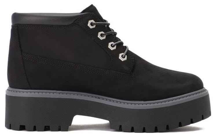 (WMNS) Timberland Stone Street Premium Platform Waterproof Chukka Boots 'Black Nubuck' A5REN
