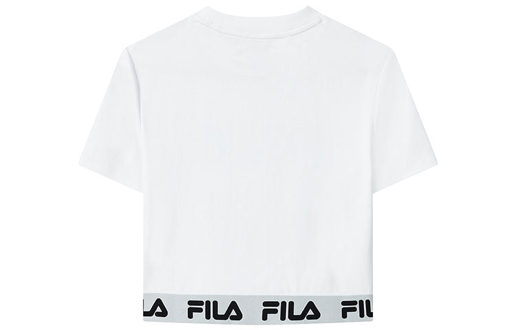 (WMNS) FILA Logo Print Short Sports Short Sleeve White F51W138105F-WT
