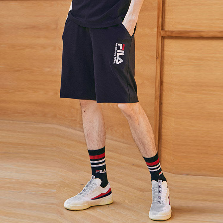 FILA Logo Embroidered Casual Knit Shorts Blue F51M128604F-NV
