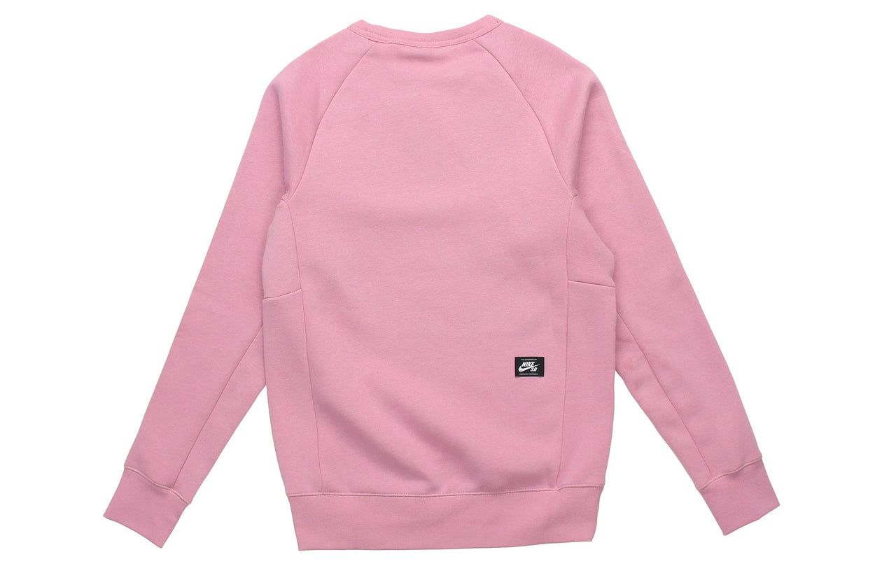 Nike SB Icon Skateboard Fleece Round Neck Pullover Pink 885846-678