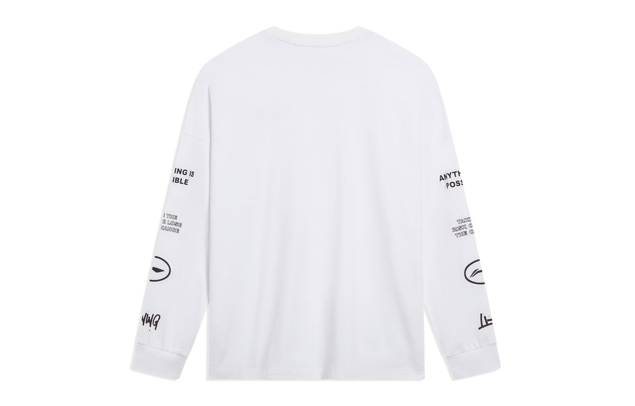 Li-Ning Anything Is Possible Graphic Long Sleeve T-shirt 'White' AHST557-1