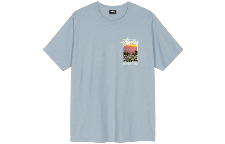 Stussy Clear Day Tee Printing Short Sleeve Unisex Gray 1904502-SLAT