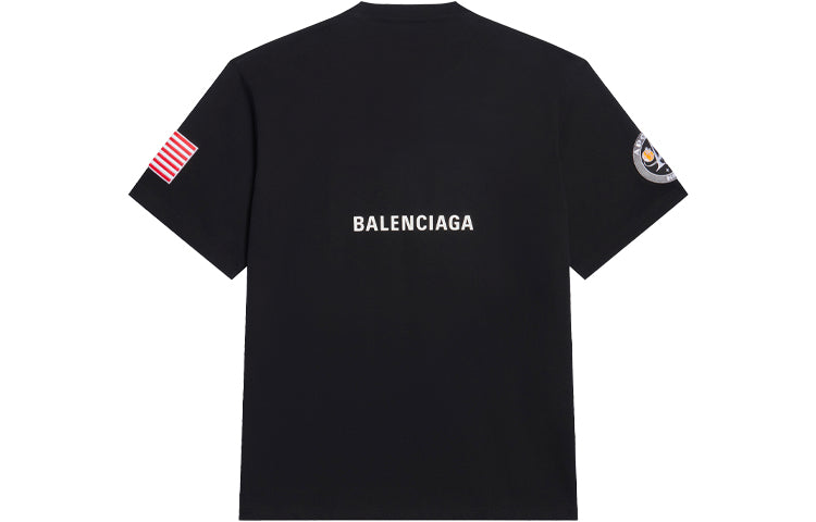 Balenciaga x NASA Crossover Space Retro Short Sleeve Tee 'Black' 651795TKVD71070