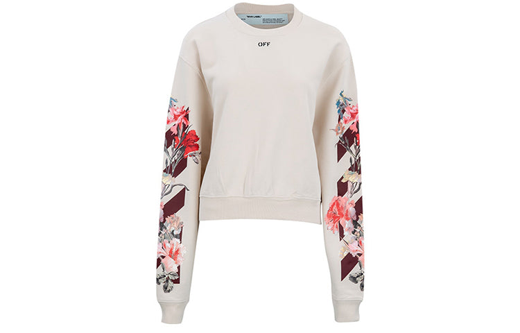(WMNS) Off-White Luxury Fashion Sweatshirt 'Cream White' OWBA026E190030660124