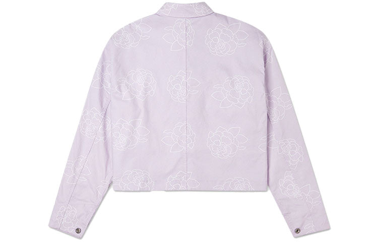 (WMNS) Converse Printing Casual Reversible Short Shirt Jacket Purple 10022421-A01