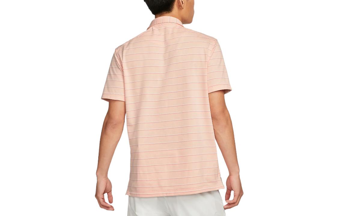 Men's Nike Dri-FIT Stripe Breathable Lapel Short Sleeve Arctic Orange Polo Shirt DH0892-800