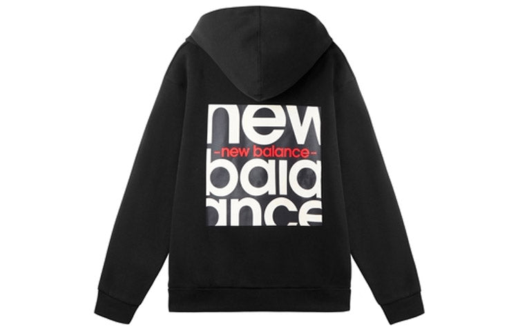 New Balance Logo Print Hoodie 'Black White' AMT11308-BK