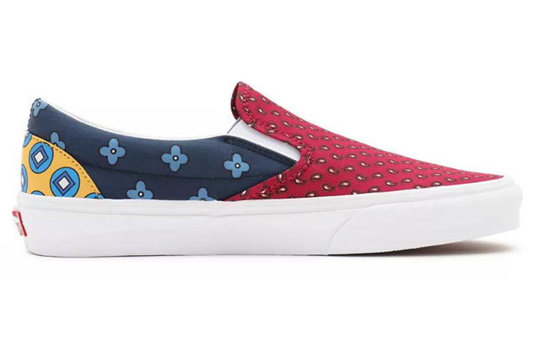 Vans Slip-On Breathable Wear-Resistant Non-Slip Low Top Casual Skate Shoes Unisex Red Blue VN0A33TB9HX