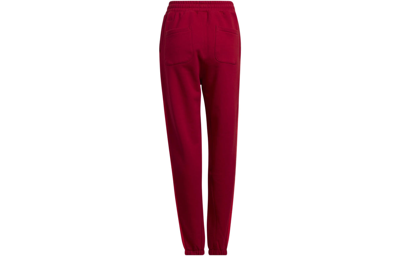 adidas IVY PARK Crossover Sweat Pant Side Stripe Drawstring Sports Long Pants Couple Style Red HI1959