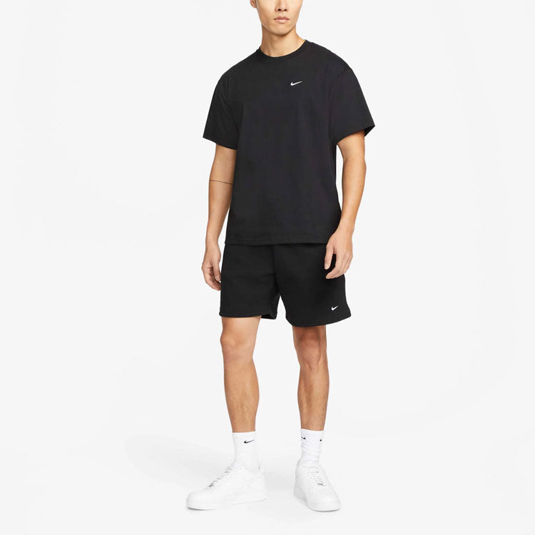 Nike Solid Color Logo Straight Loose Casual Shorts Unisex Black DV3056-010
