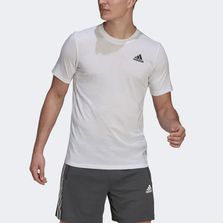 adidas Solid Color logo Sports Short Sleeve White GR0517