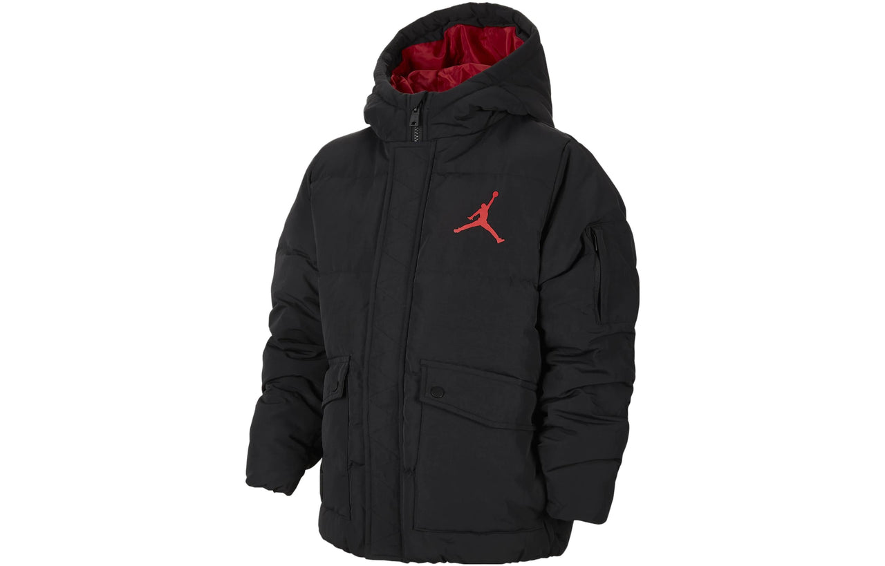 (GS) Air Jordan Air Puffer Jacket 'Black Red' FV2824-010