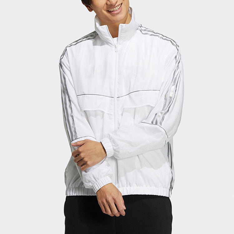 adidas neo Stand Collar Sports Jacket White H59455
