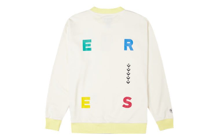 Converse Sports Contrast Letter Print Crew Neck Sweatshirt 'White' 10022414-A02
