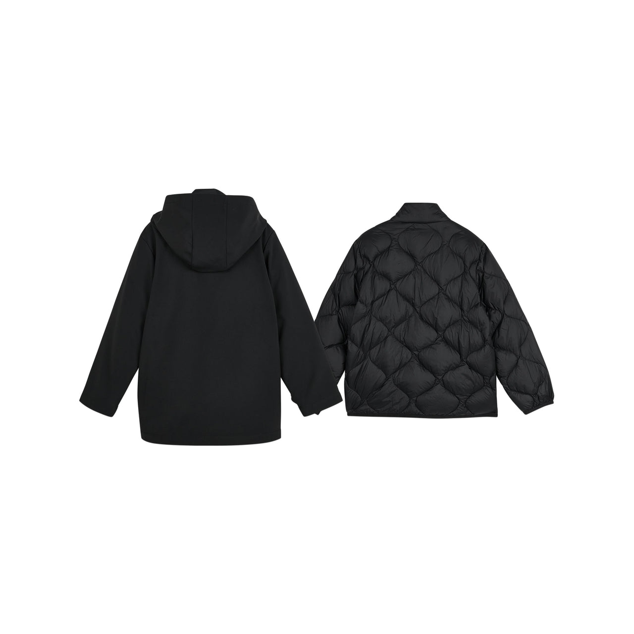 (GS) Skechers Stroll Series 3-In-1 Down Jacket 'Black' L423K060-0018