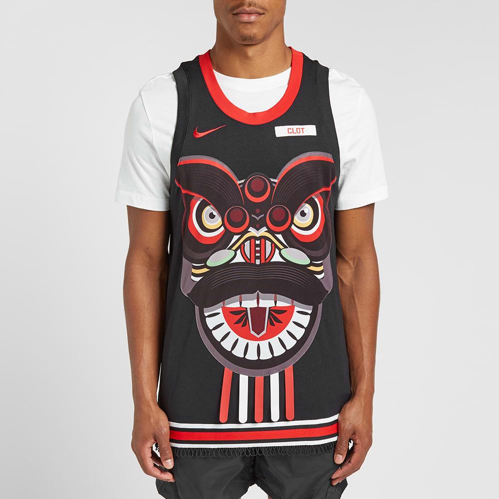 Nike x Clot Crossover Nrg Ge Jersey Basketball Vest Black Red Blackred CK0094-010