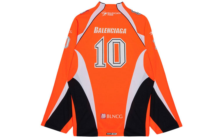 Balenciaga Hockey Panelled Long Sleeve Jersey T-shirt 'Orange' 657105TKV247074
