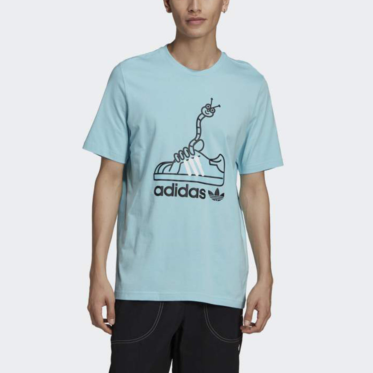 adidas originals Worm Tee Printing Sport Short Sleeve Men's Light Blue GN2156