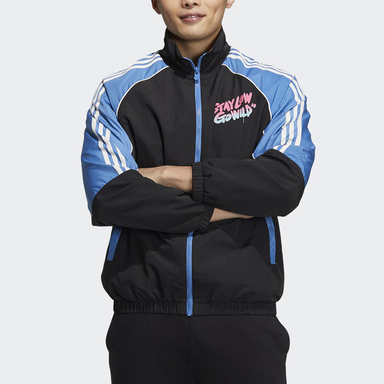 adidas neo M radio w wb Casual Sports Stand Collar Jacket Black HG9040